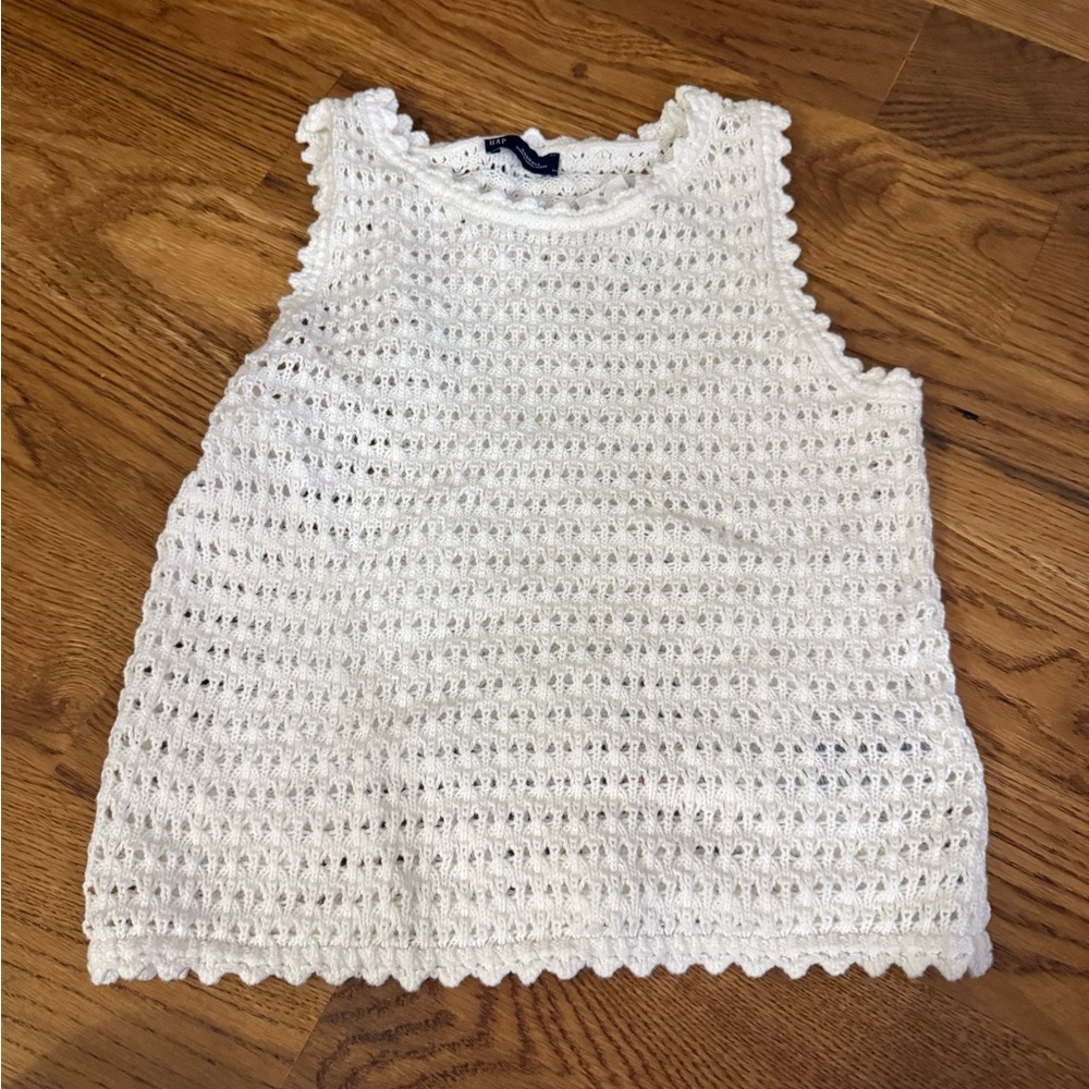 NWT GAP White Crochet Sleeveless Top XXS